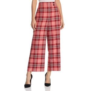 Whistles ◡̈ High Waisted Red Cara Check Pants